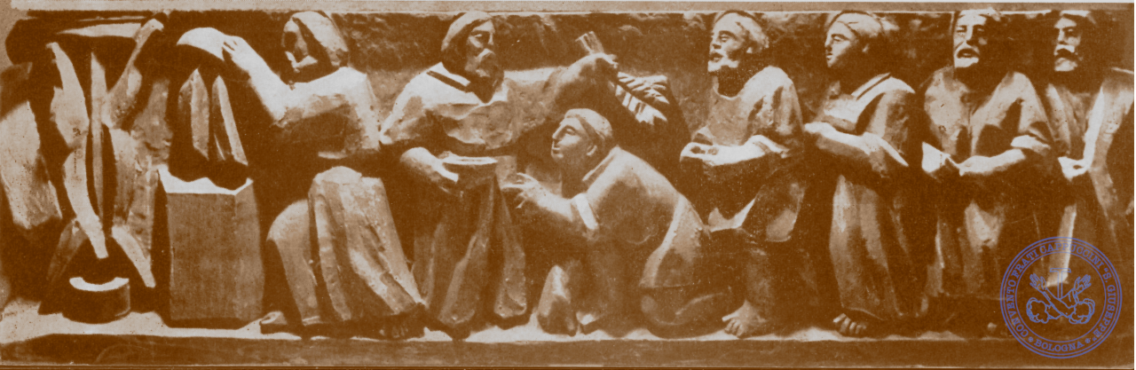 Particolare dell' altare in San Giuseppe sposo a Bologna - opera in bronzo del prof. Marco Marchesini